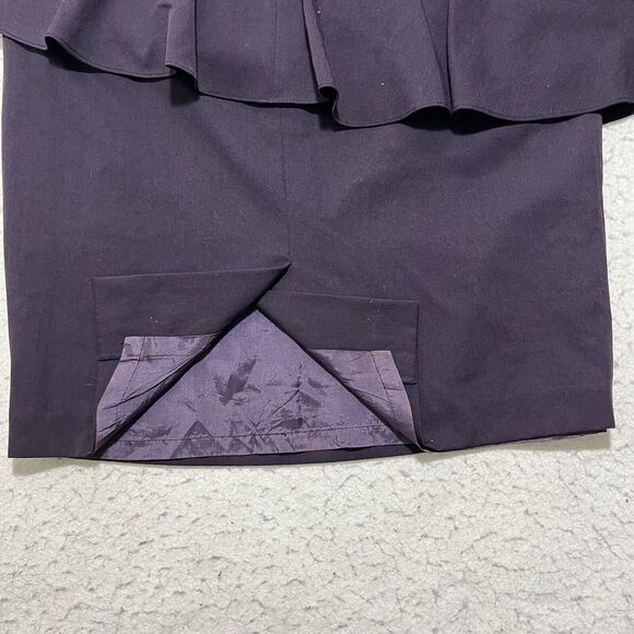 Vivianne Italy Women's 36 Wool Blend Straight/Pencil Flared Career Skirt Purple - Picture 11 of 11